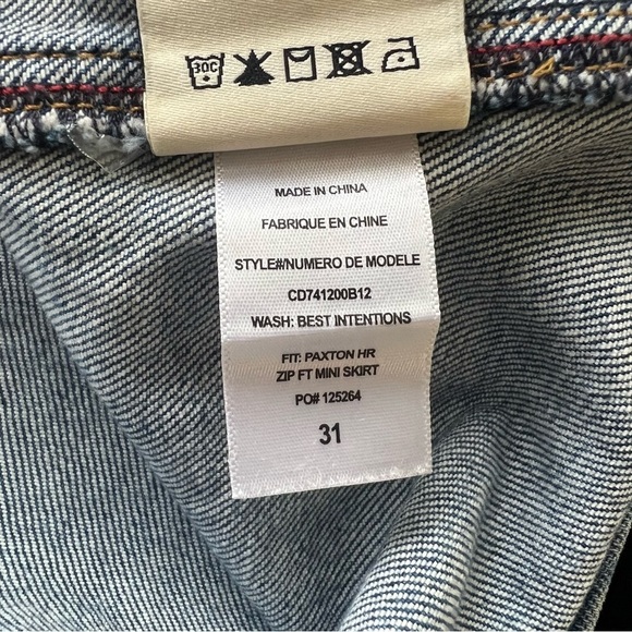 Alice + Olivia Paxton High Rise Zip Front Denim Mini Skirt - Picture 8 of 8